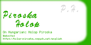 piroska holop business card